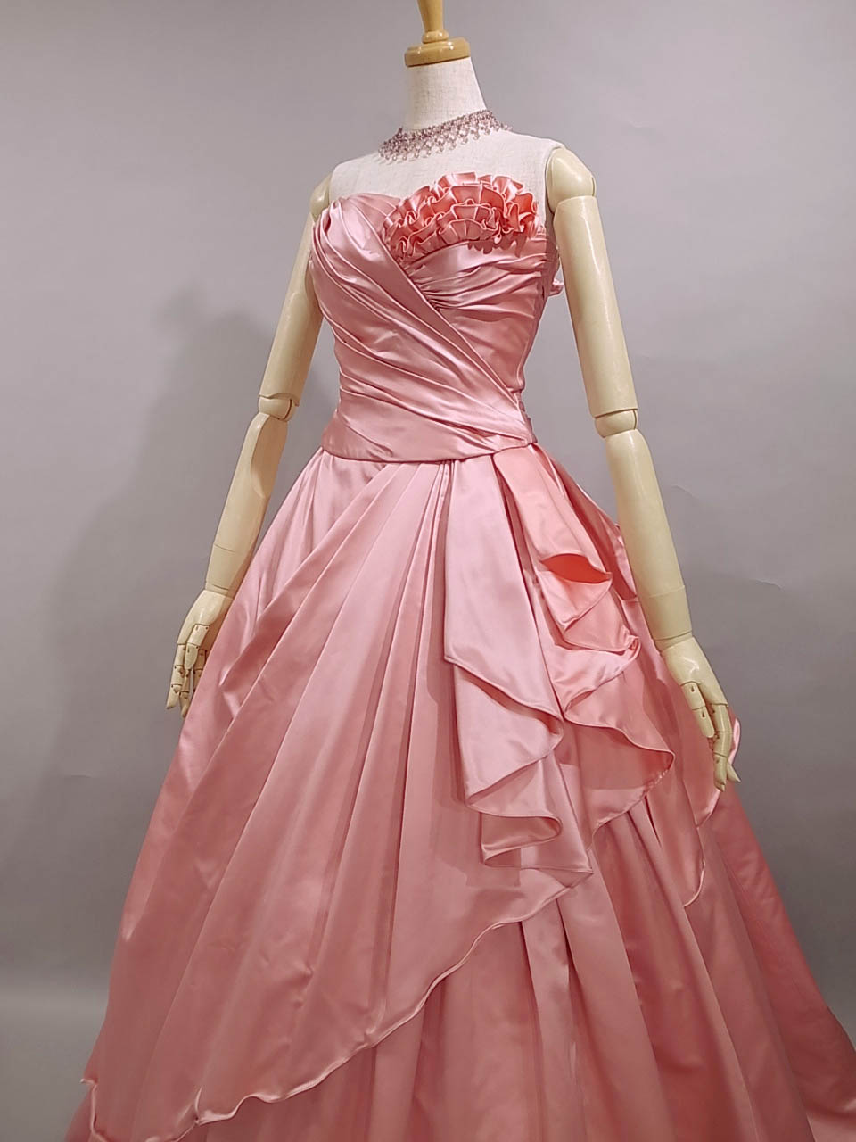 シルクサテンのカラードレス 1115ピンク（レンタル） ラ・クチュール 